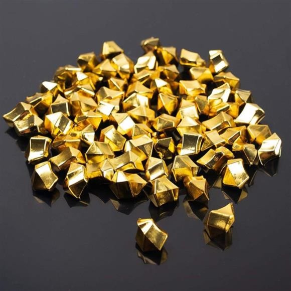 DomeStar Fake Ice 150PCS 2.5Cups Gold Acrylic Ice Fake Plastic Gold